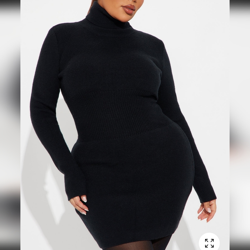 Elegant Black Sweater Dress